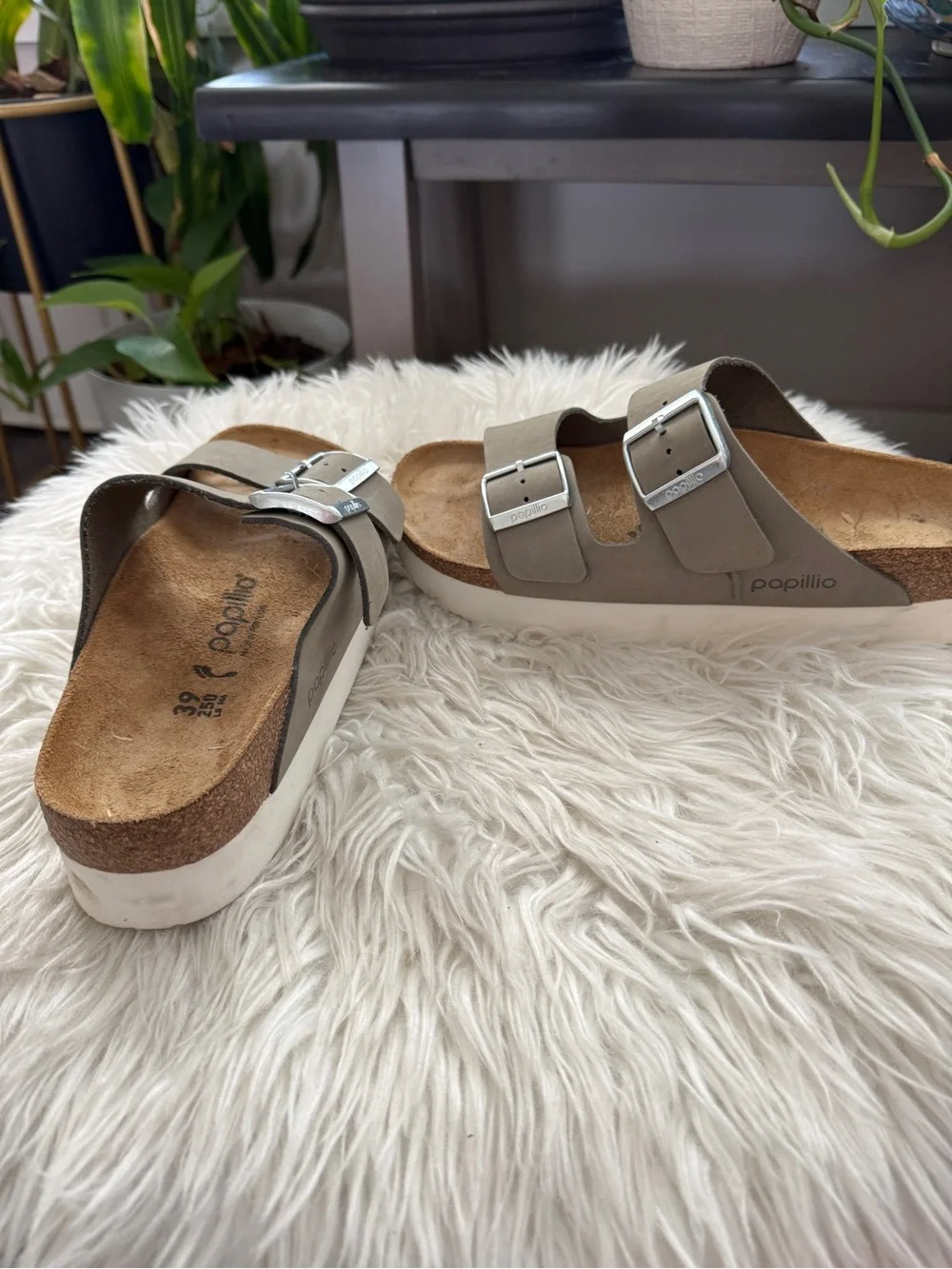 Birkenstock Women's Taupe Double Buckle Sandals
